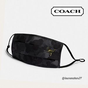 COACH Rex Black Camo Face Mask One Size NEW